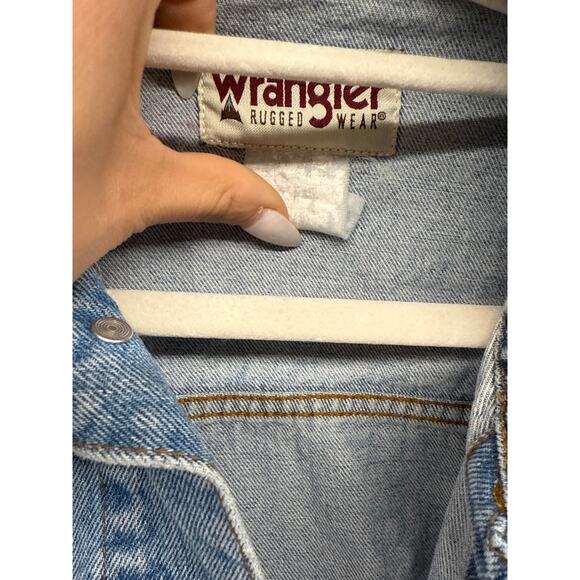 Vintage Wrangler Unisex Rugged Wear Denim Large Jacket Western Country Rodeo - Picture 3 of 7